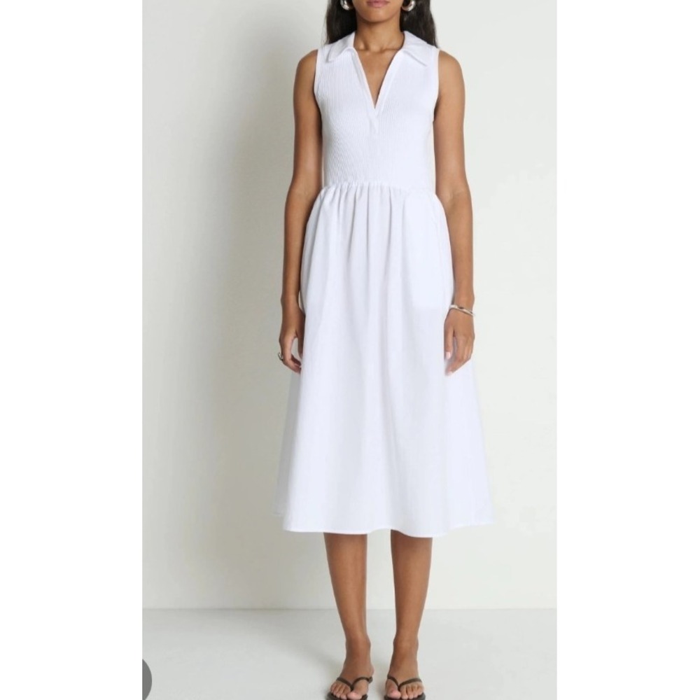 Nation Los Angeles LTD  Dress‎ Size Small White Sleeveless Jessica Midi